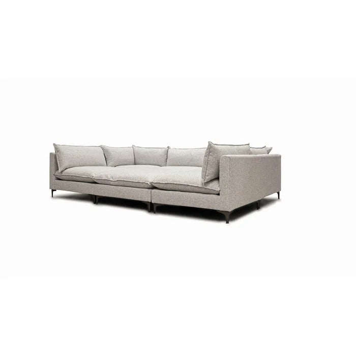 L Shape Sofa Set: Family-Friendly Fabric & Comfortable Sofa