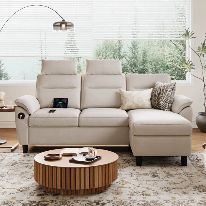 L Shape Sofa Set: L-Shaped 3-Seat Couch