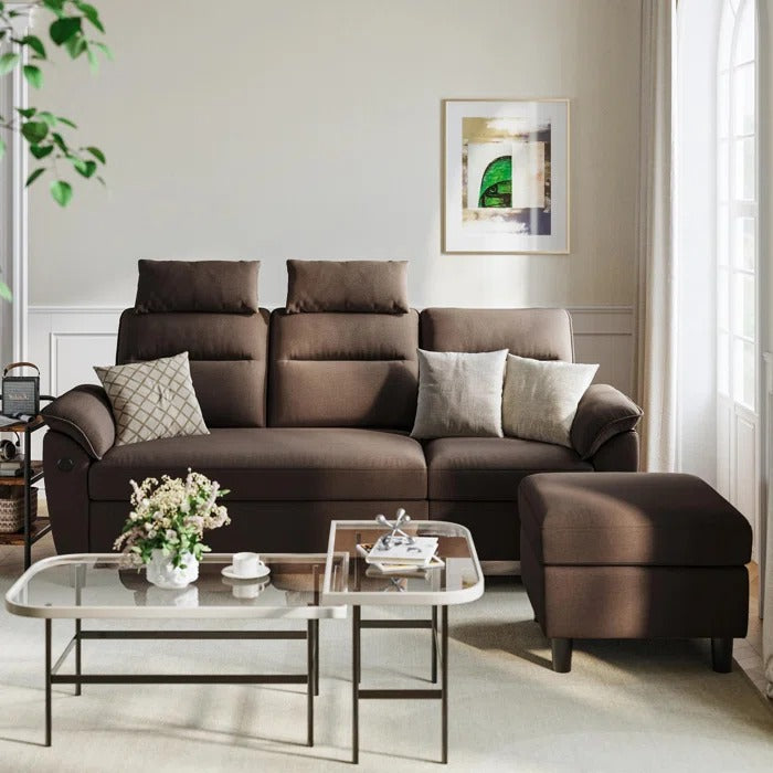 L Shape Sofa Set: L-Shaped 3-Seat Couch