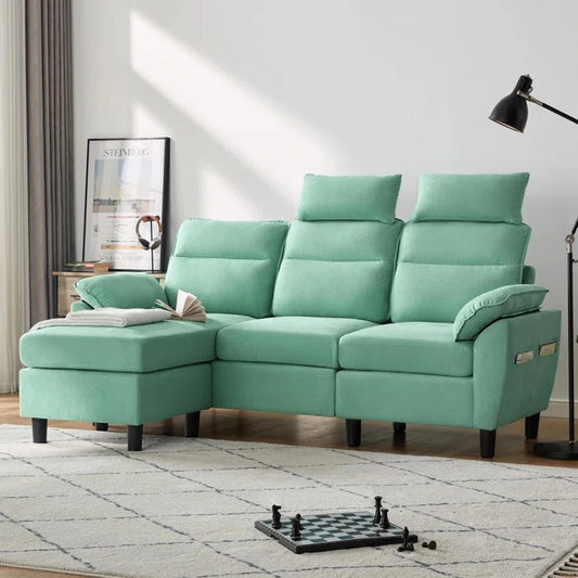 L Shape Sofa Set: L-Shaped 3-Seat Couch
