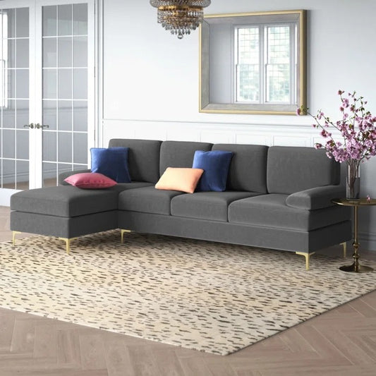 L Shape Sofa Set: L-shaped sectional sofa comfortabe and chic style