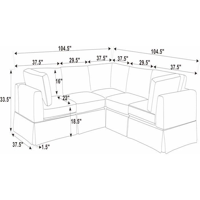 L Shape Sofa Set: Reversible Corner Sectional