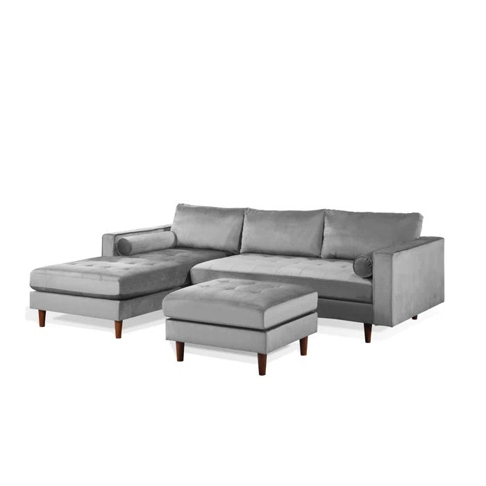 L Shape Sofa Set: Reversible Sofa & Chaise with Ottoman