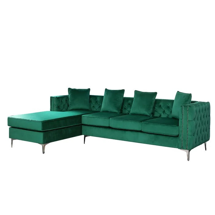 L Shape Sofa Set: Solid Wood Frame
