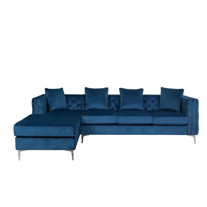 L Shape Sofa Set: Solid Wood Frame