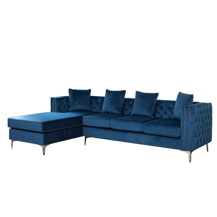 L Shape Sofa Set: Solid Wood Frame