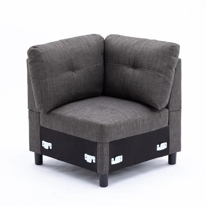 L Shape ofa Set: Modular Sofa & Chaise with Ottoman