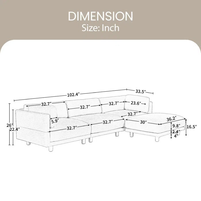 L Shape ofa Set: Reversible Design Sofa