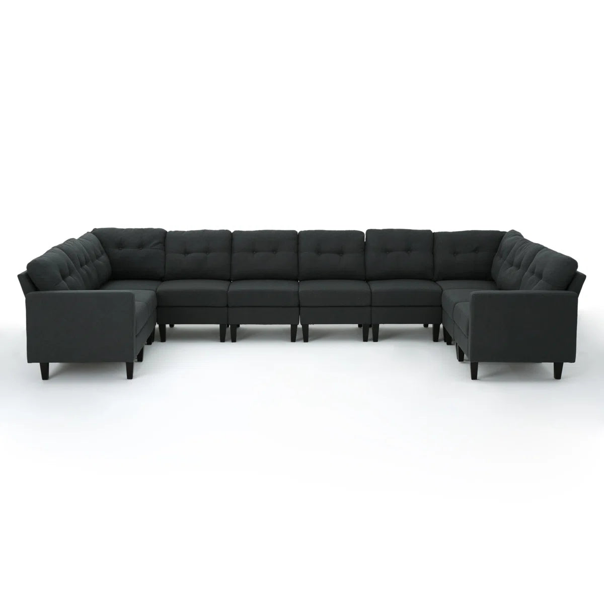 7 Seater Sofa Set: 10-Piece Modular Upholstered Sectional Sofa Set
