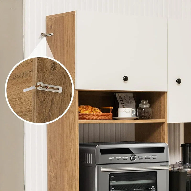 Microwave Stands: 71" Large Kitchen Buffet Cabinet – Freestanding Pantry with Microwave Shelf & 3 Storage Drawers