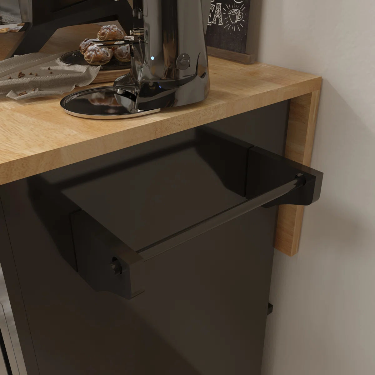 Kitchen Island Table Cart with Drop-Leaf, Adjustable Shelves & Lockable Wheels