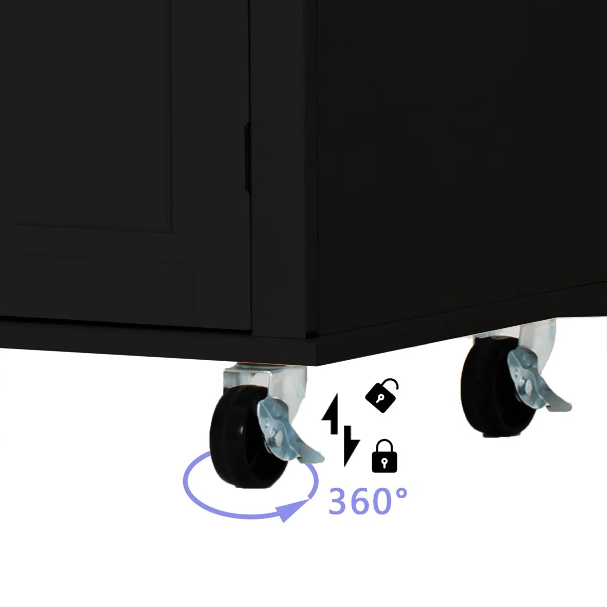 Kitchen Island Table Cart with Drop-Leaf, Adjustable Shelves & Lockable Wheels