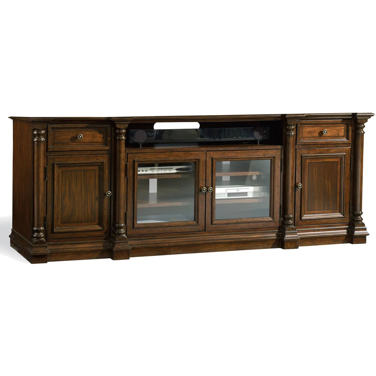 tv panel: 88" TV Console in Solid Wood with Ample Storage