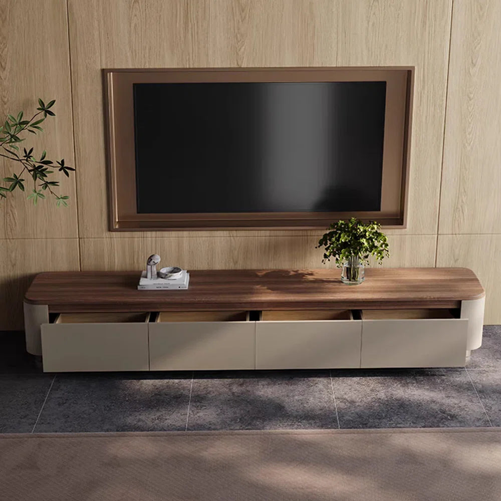tv panel: Light Luxury Solid Wood tv panel with Elegant Storage Design