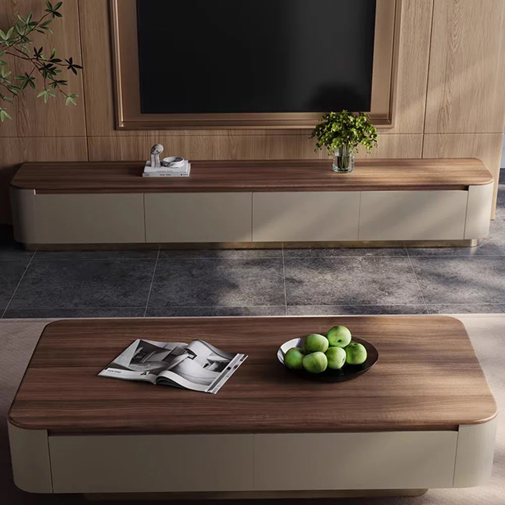 tv panel: Light Luxury Solid Wood tv panel with Elegant Storage Design