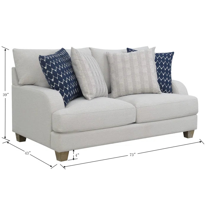 7 Seater Sofa Set: 102" Wide Upholstered Sofa Set for Modern Living Room