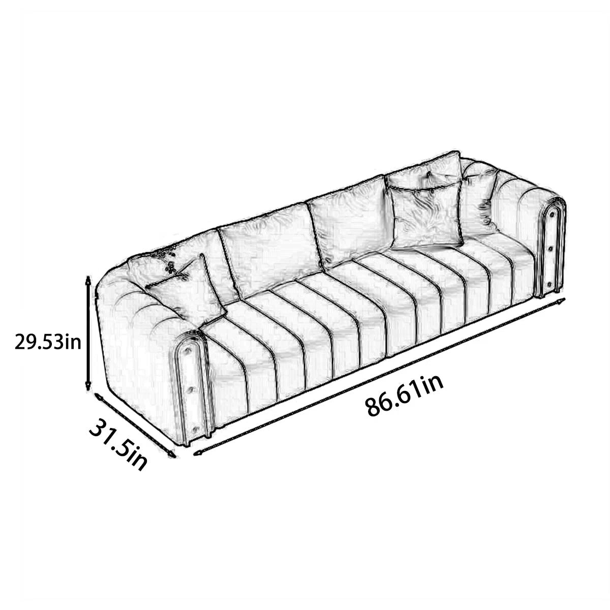 7 Seater Sofa Set: Modern 4-Piece Faux Leather Sofa Set