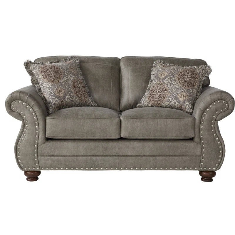 Luxury Sofa Sets: Traditional Style 2-Piece Sofa Set – Sofa & Loveseat with Nailhead Detailing