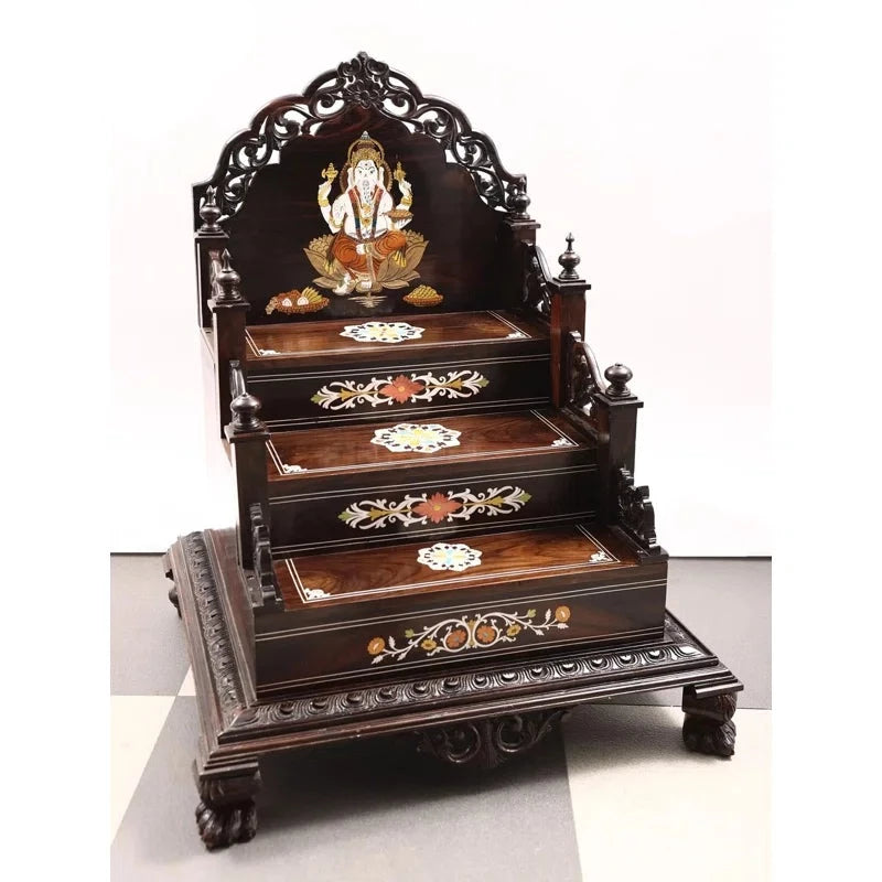 Mandir: Wooden Brown Handmade Temple