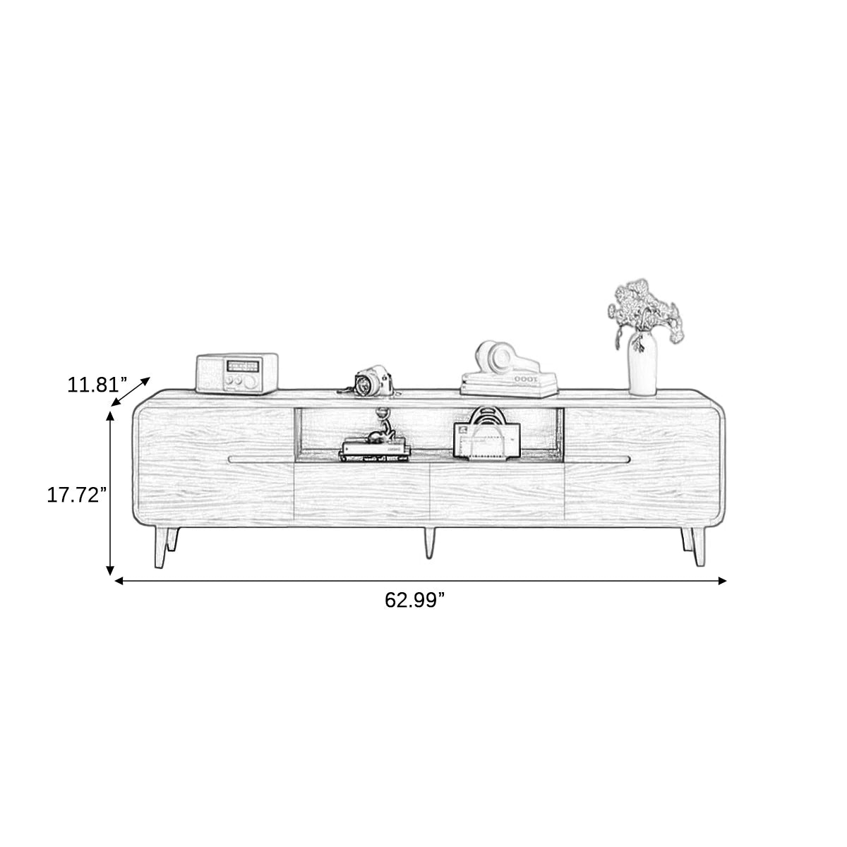 tv panel: Modern tv panel Made of Durable Manufactured Wood with Storage