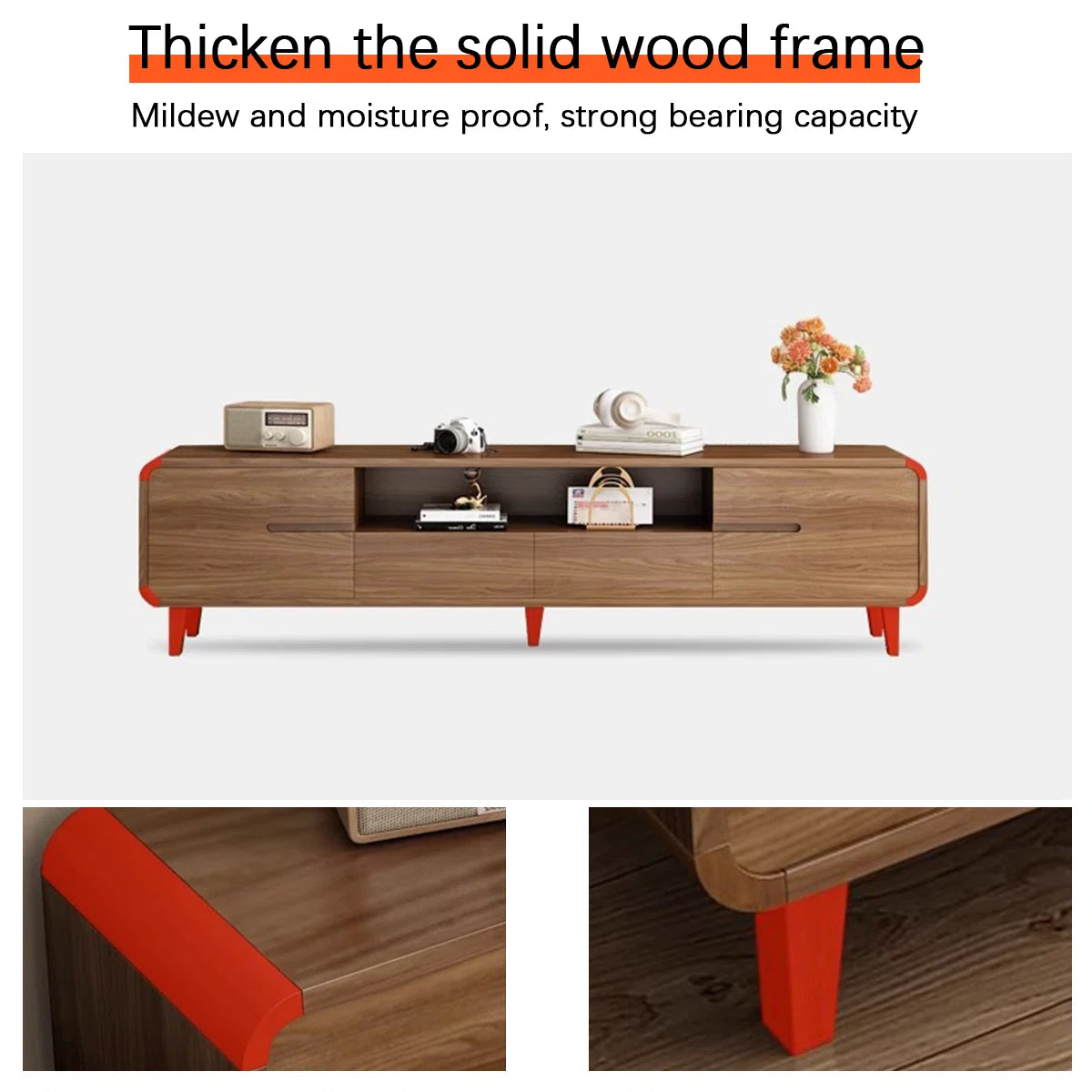 tv panel: Modern tv panel Made of Durable Manufactured Wood with Storage