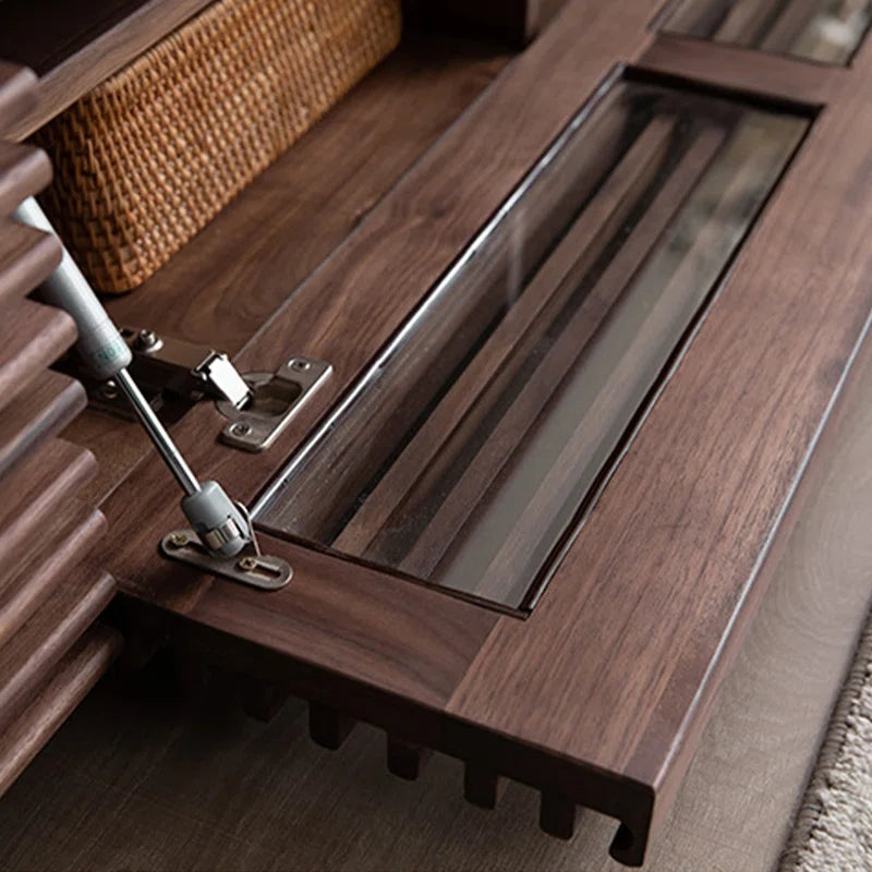 tv panel: Fully Assembled Minimalist TV Console with Drawers and Flip-down Door