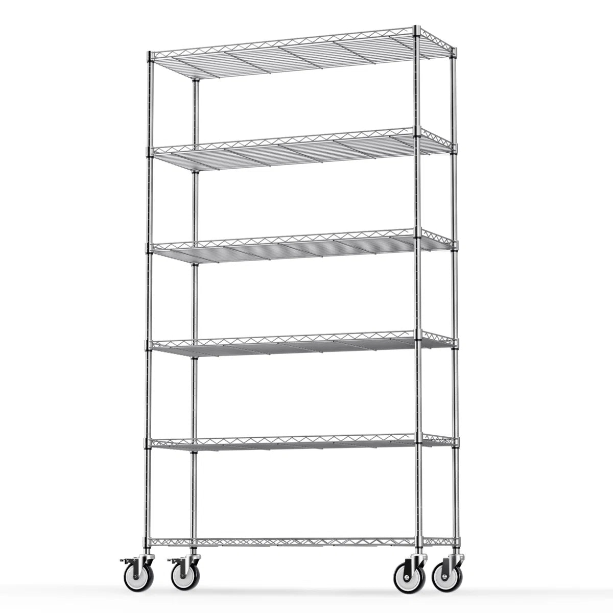 Kitchen Racks: Adjustable 6-tier Steel Wire Shelving Unit With Wheels