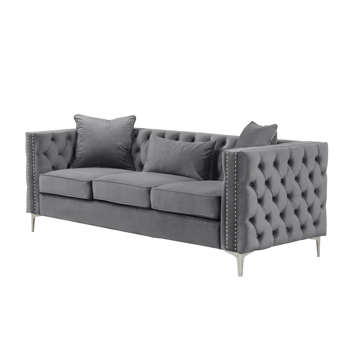 7 Seater Sofa Set: Marti Hickory Geovanni 3-Piece Velvet Living Room Set