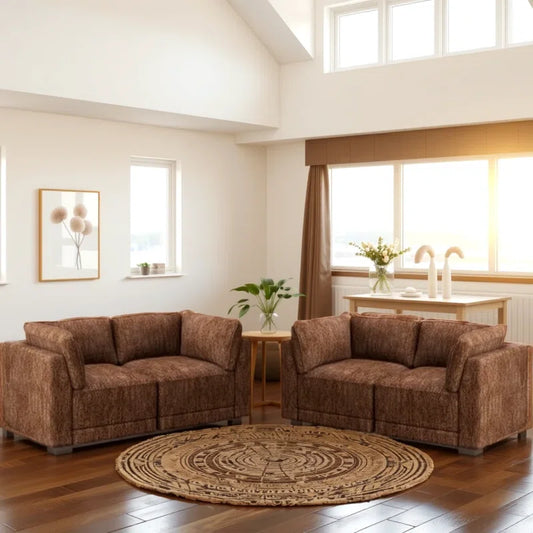 Luxury Sofa Sets: Modular Chenille Fabric Loveseat Set – Elegant, Configurable & Ultra-Comfy