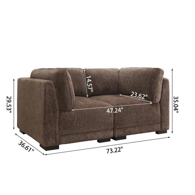 Luxury Sofa Sets: Modular Chenille Fabric Loveseat Set – Elegant, Configurable & Ultra-Comfy