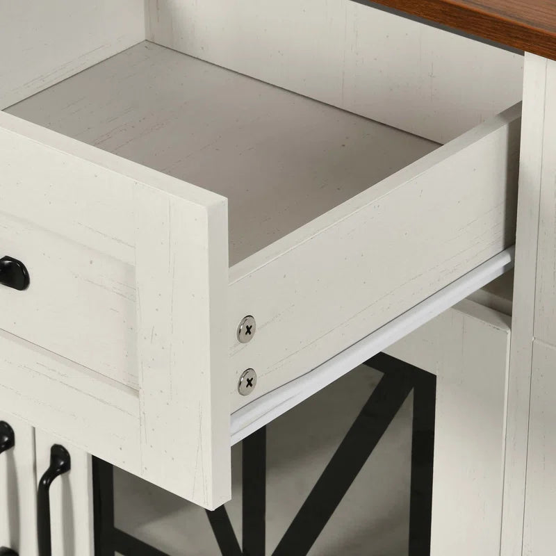 Kitchen Island Table: Rolling Drop-Leaf Island with Storage, Power Outlet & 2 Stools