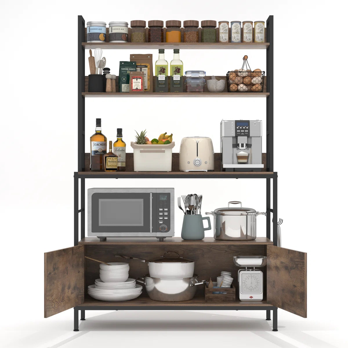 Kitchen Rack: Microwave Shelves and Storage Cabinet in the Kitchen Baker's Rack