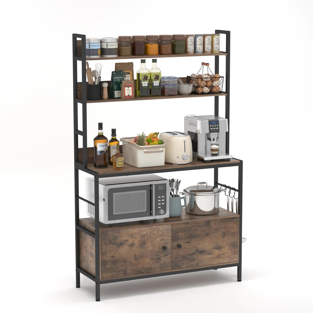 Kitchen Rack: Microwave Shelves and Storage Cabinet in the Kitchen Baker's Rack