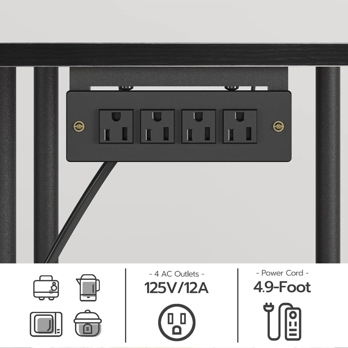 Kitchen Rack: Microwave Stand with 5 S-Shaped Hooks Kitchen Storage Shelf