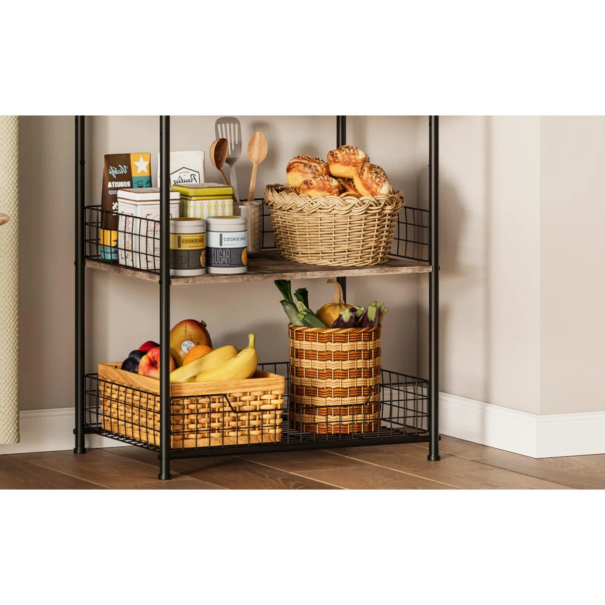 Kitchen Racks: 4-Tier Microwave Stand with Storage, Kitchen Bakers Racks