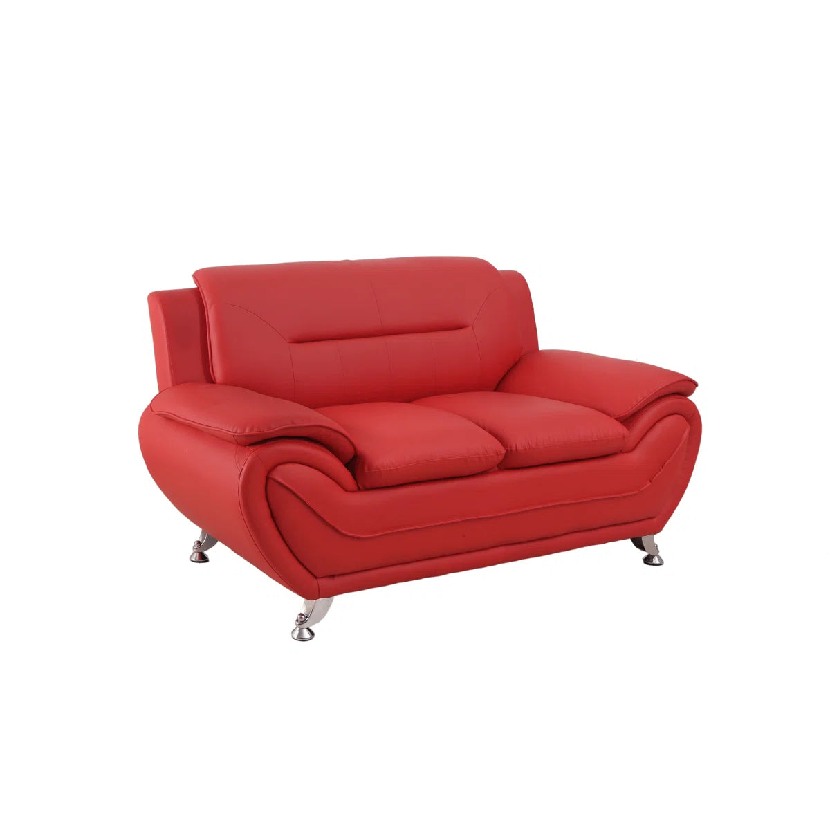 Luxury Sofa Sets: 2-Piece Modern Bonded Leather Sofa Set with Loveseat & Chair