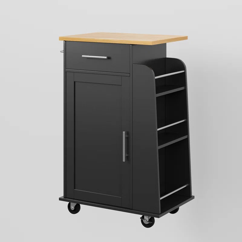 Kitchen Island Table: 22'' Wide Kitchen Cart with Towel Rack & Storage Drawer