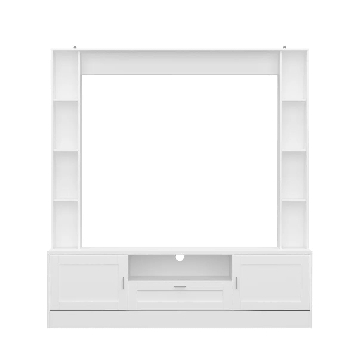 TV Panel: Stylish TV cabinet with multi-shelf layout and functional storage drawer