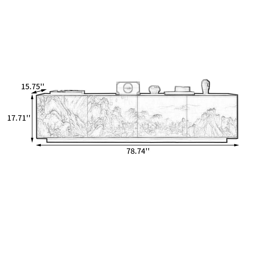tv panel: Modern Pine Wood tv panel with Open Storage Shelves