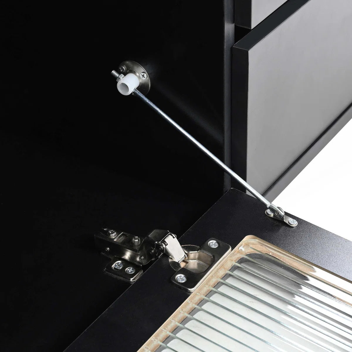 tv panel: Stylish Modern tv panel with Fluted Glass, Sliding Door, and LED Lights