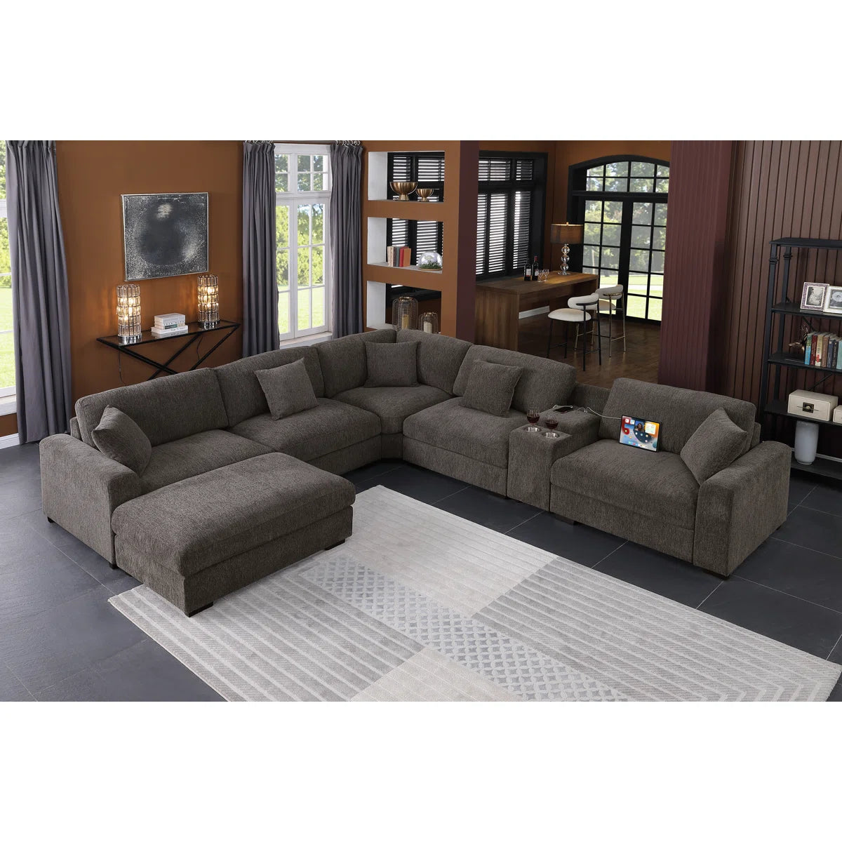 7 Seater Sofa Set: Modern Cloud Modular Corner Sectional Sofa