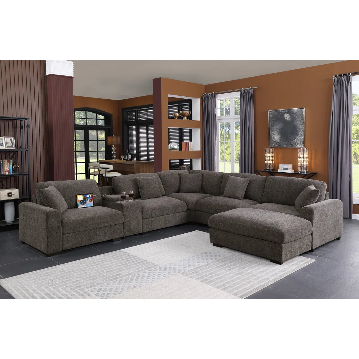 7 Seater Sofa Set: Modern Cloud Modular Corner Sectional Sofa