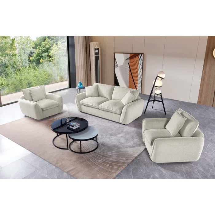 7 Seater Sofa Set: 3-Piece Upholstered Sectional with Modern Sofa