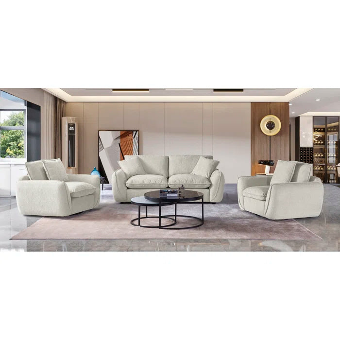 7 Seater Sofa Set: 3-Piece Upholstered Sectional with Modern Sofa