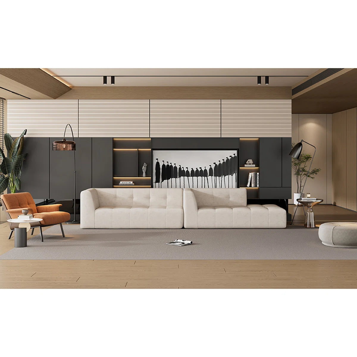 7 Seater Sofa Set: Modular Combination Living Room Sofa Set