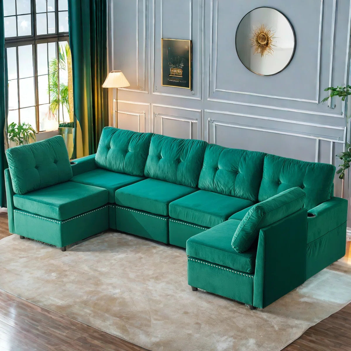 7 Seater Sofa Set: Modular Combination Chaise Sofa Set