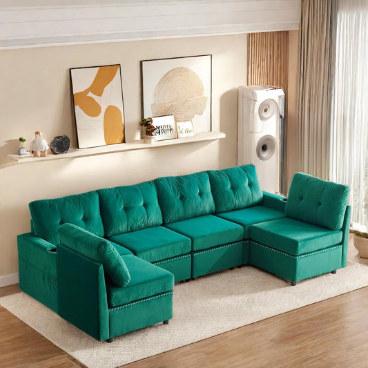 7 Seater Sofa Set: Modular Combination Chaise Sofa Set