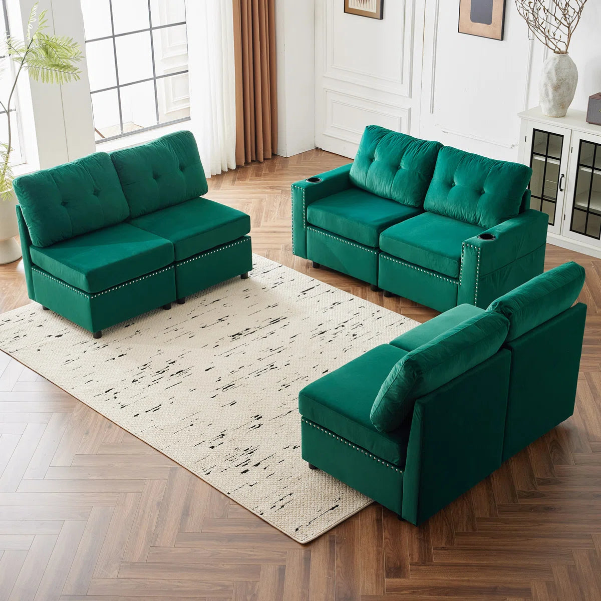 7 Seater Sofa Set: Modular Combination Chaise Sofa Set