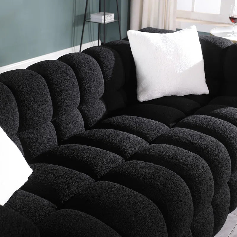 Luxury Sofa Sets: Boucle Marshmallow-Inspired 2-Piece Sofa Set