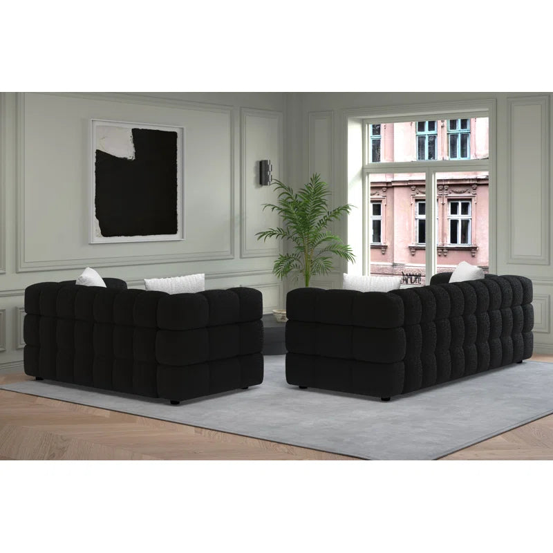 Luxury Sofa Sets: Boucle Marshmallow-Inspired 2-Piece Sofa Set